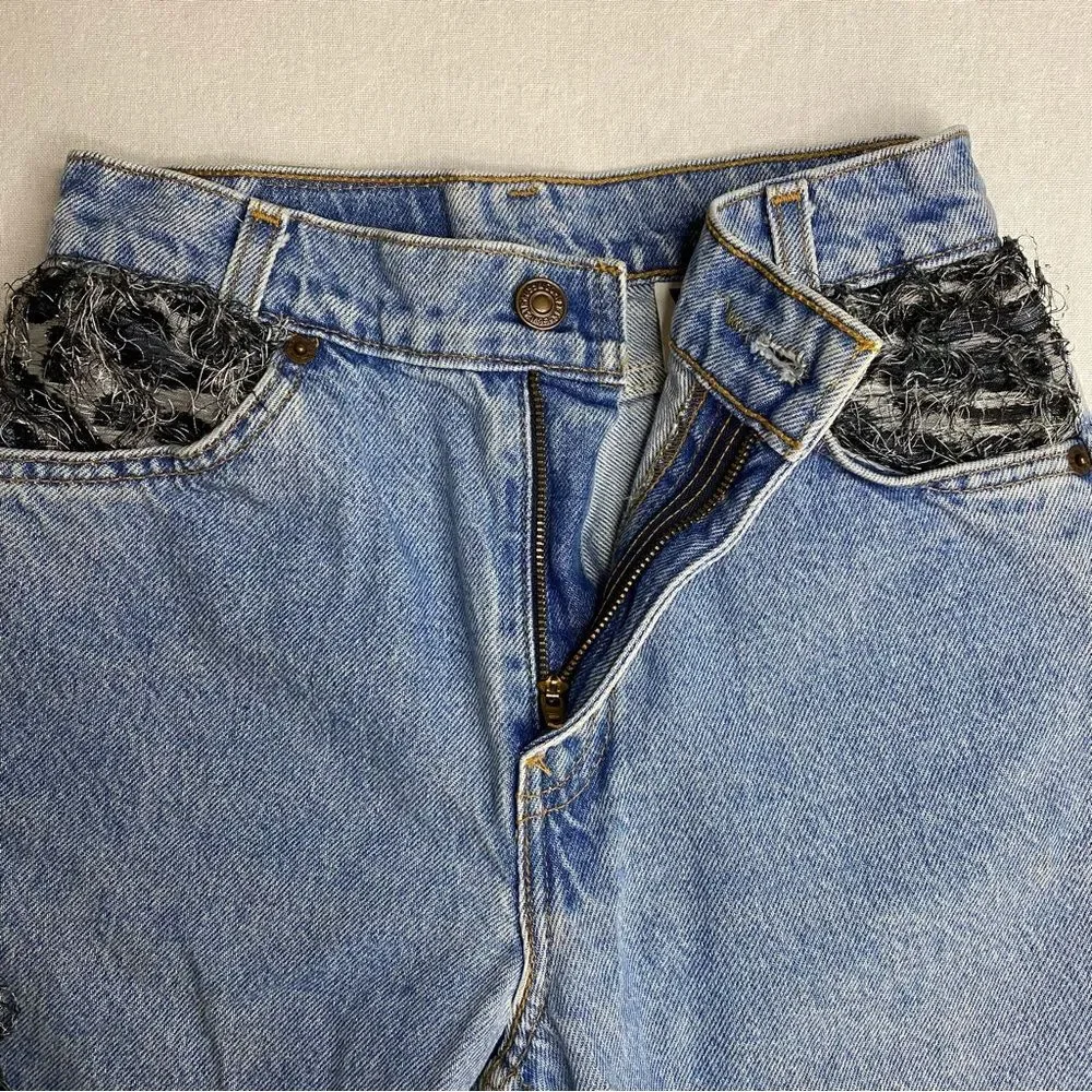 Vintage Levi’s 1997 Paisley Trim High Rise Jeans Girls 12 Orange Tab